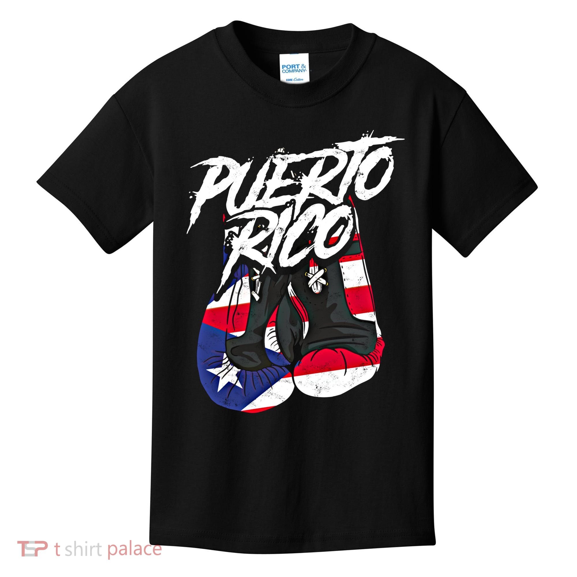 Puerto Rico In Boxing Gloves Hispanic Boxing Fighter Gift Kids T-Shirt