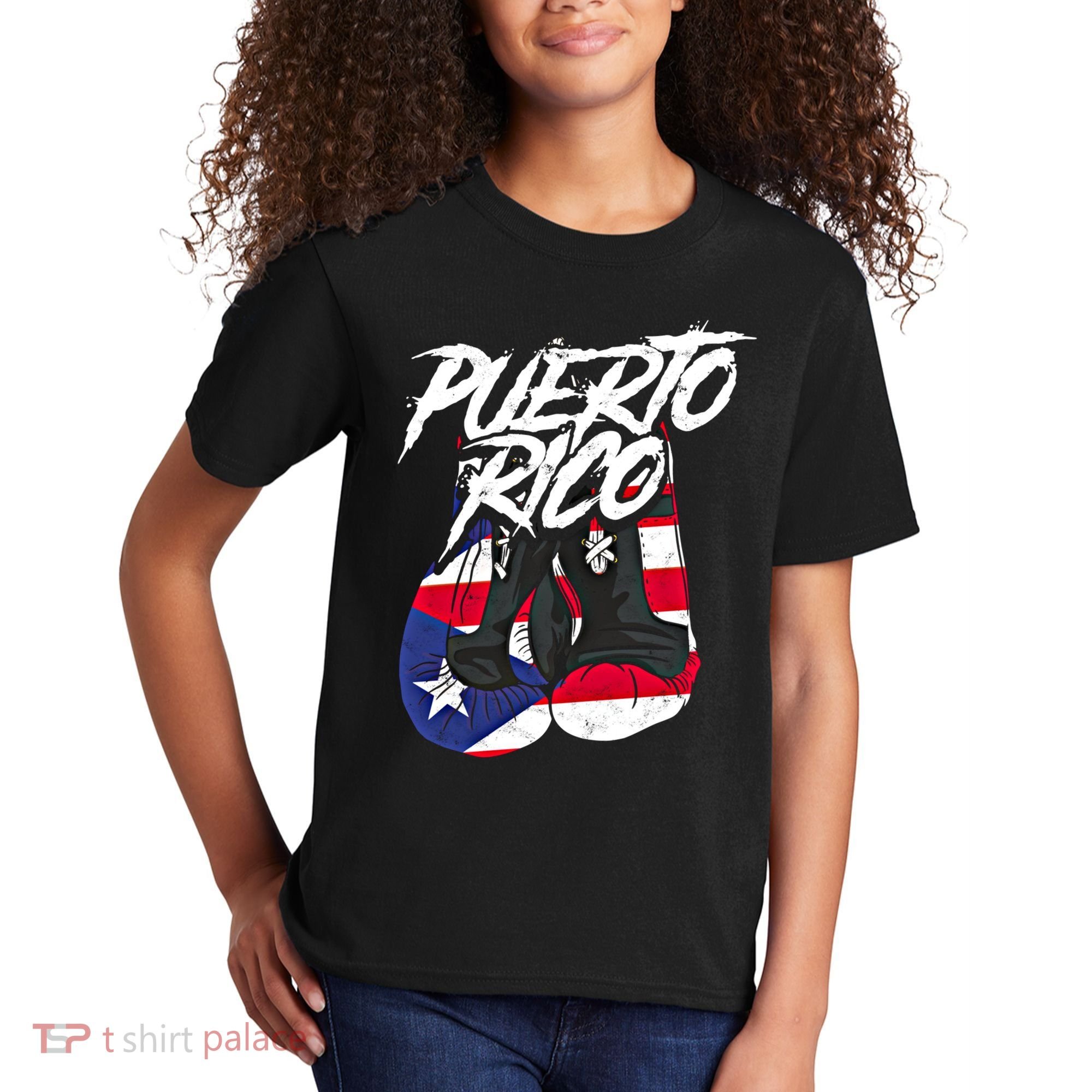 Puerto Rico In Boxing Gloves Hispanic Boxing Fighter Gift Kids T-Shirt