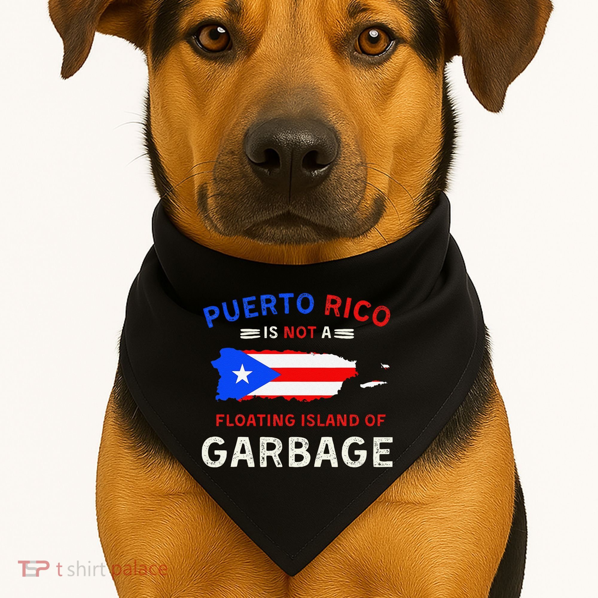 Puerto Rico Is Not A Floating Island Of Garbage USA-Made Doggie Bandana