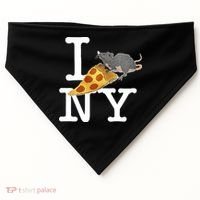 Pizza Rat I Loves New York Pizza Ironic USA-Made Doggie Bandana thumb 0