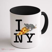 Pizza Rat I Loves New York Pizza Ironic Coffee Mug thumb 1