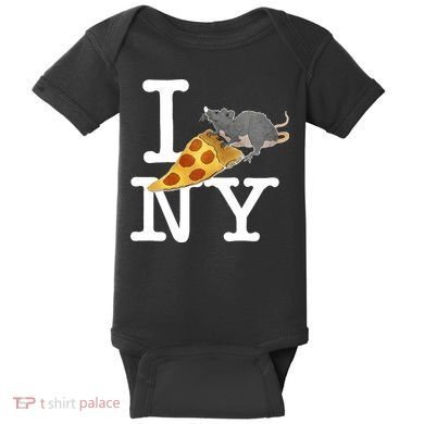 Pizza Rat I Loves New York Pizza Ironic Baby Bodysuit