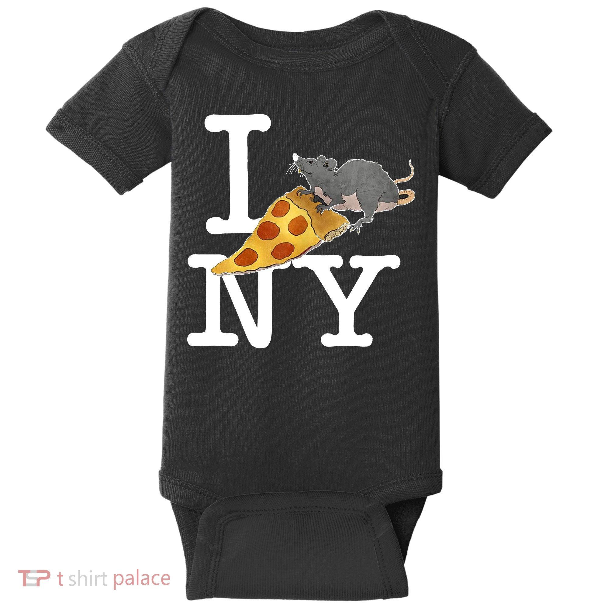 Pizza Rat I Loves New York Pizza Ironic Baby Bodysuit