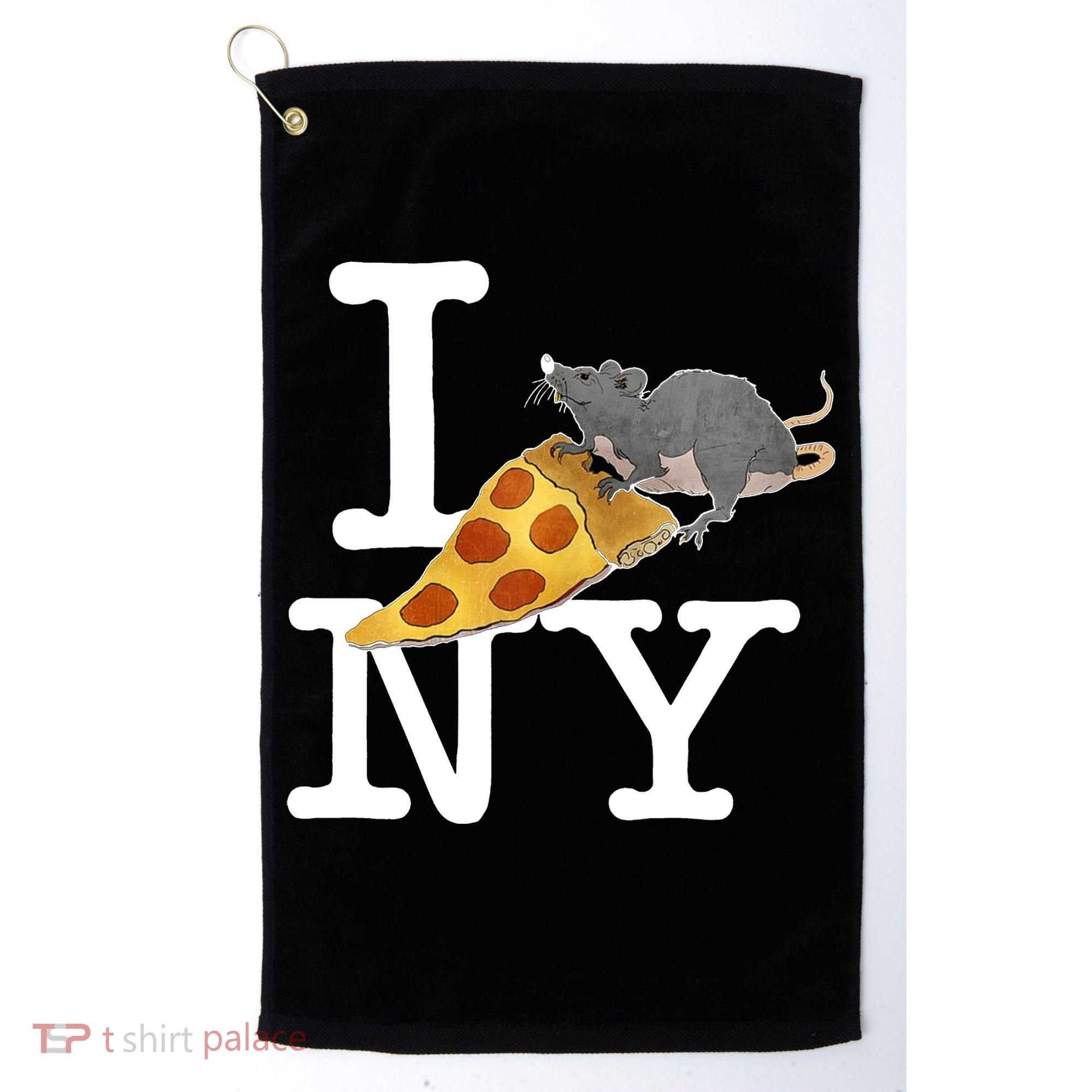 Pizza Rat I Loves New York Pizza Ironic Golf Towel