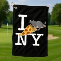 Pizza Rat I Loves New York Pizza Ironic Golf Towel thumb 1