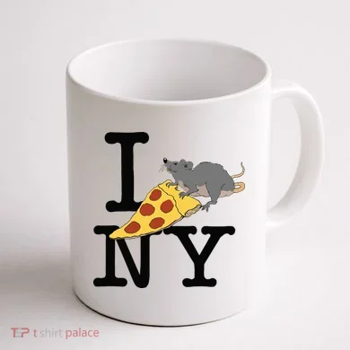 Pizza Rat Ironic Coffee Mug back