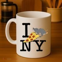 Pizza Rat Ironic Coffee Mug thumb 4