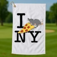 Pizza Rat Ironic Golf Towel thumb 1