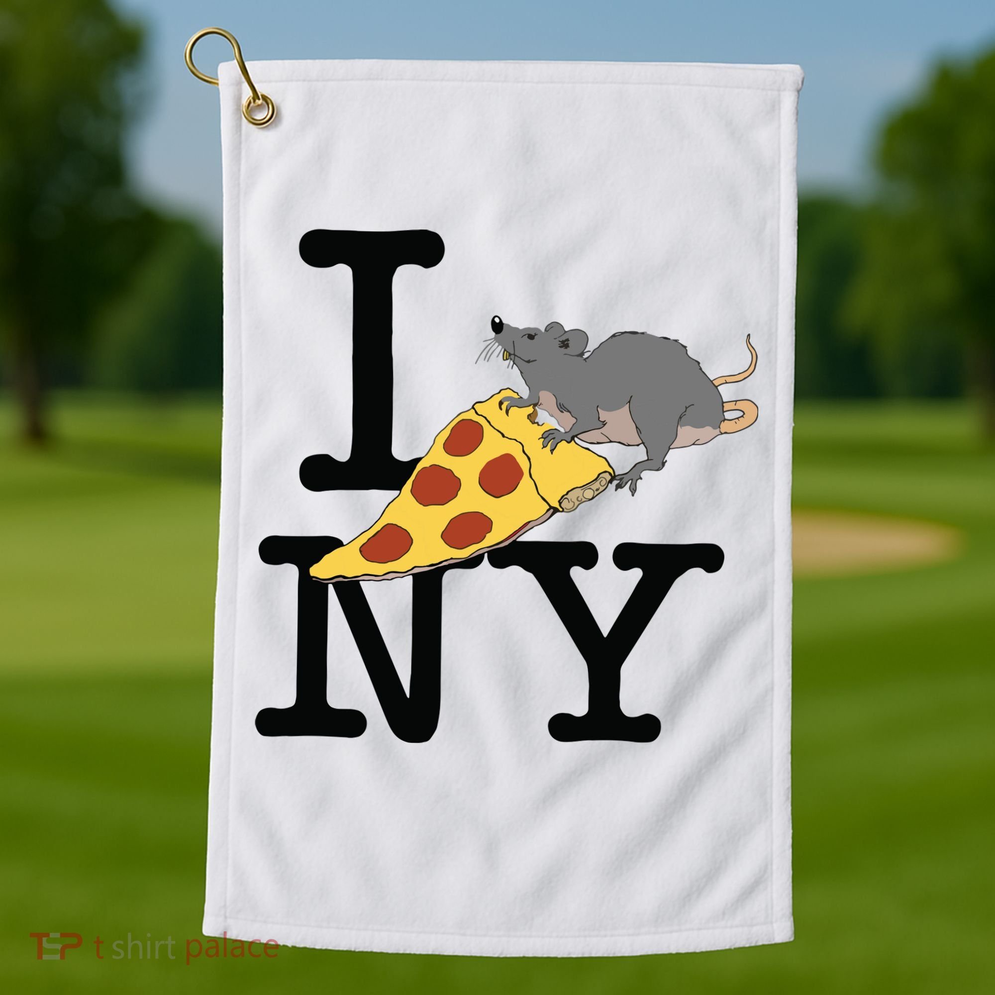 Pizza Rat Ironic Golf Towel