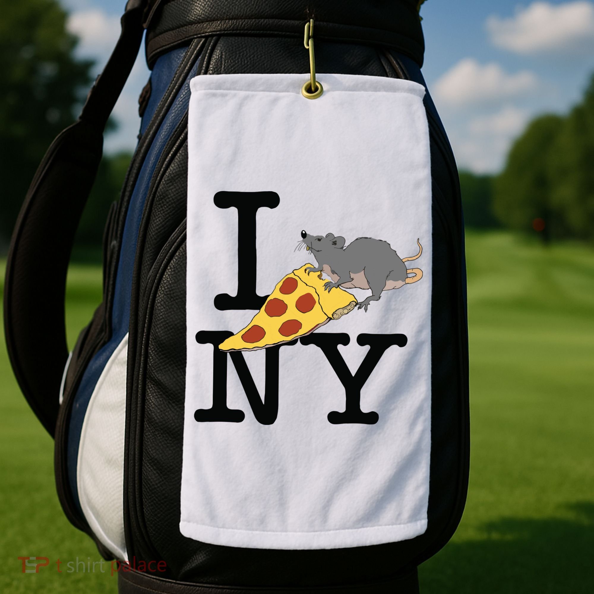 Pizza Rat Ironic Golf Towel