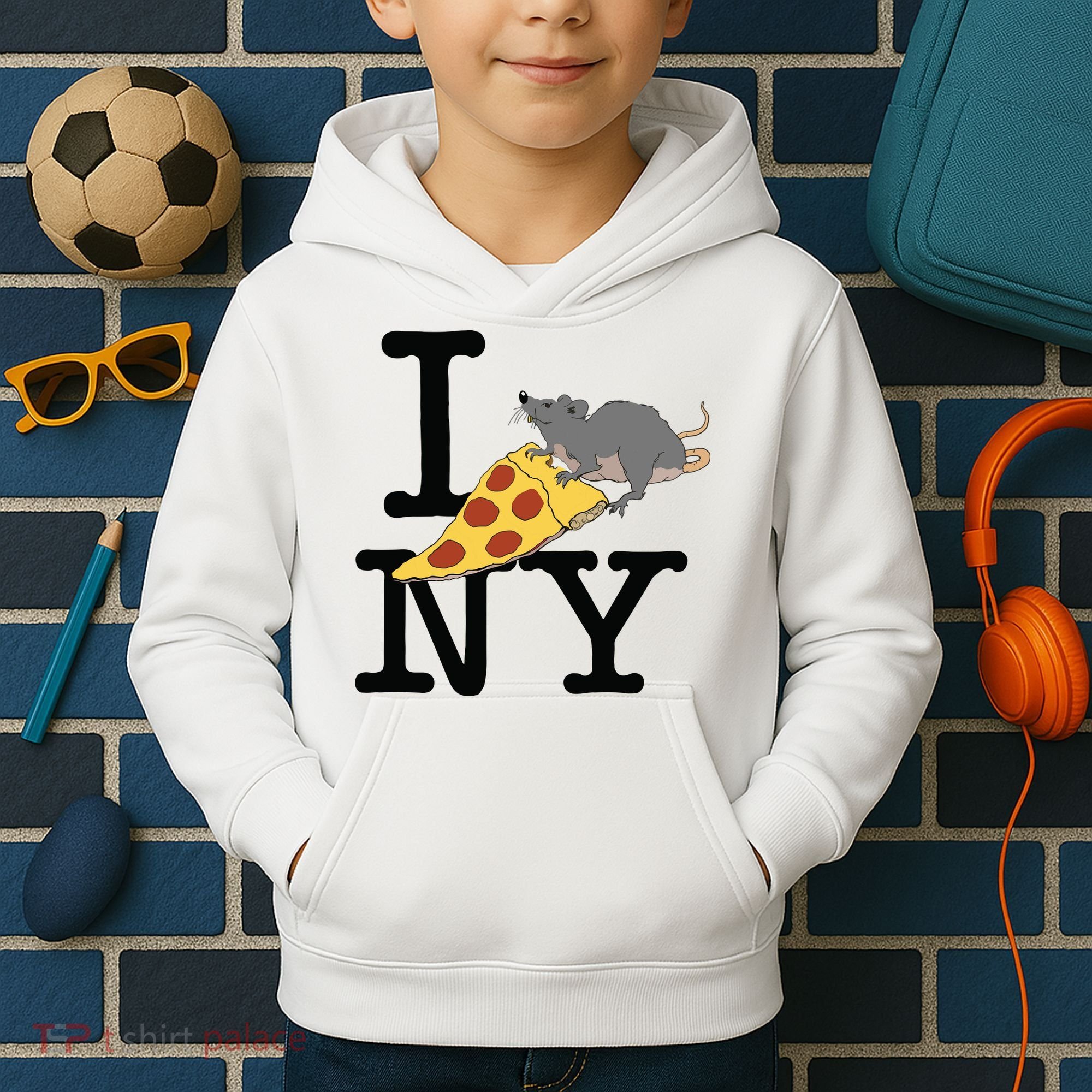 Pizza Rat Ironic Kids Hoodie
