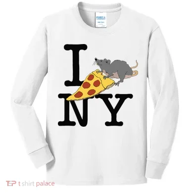 Pizza Rat Ironic Kids Long Sleeve Shirt