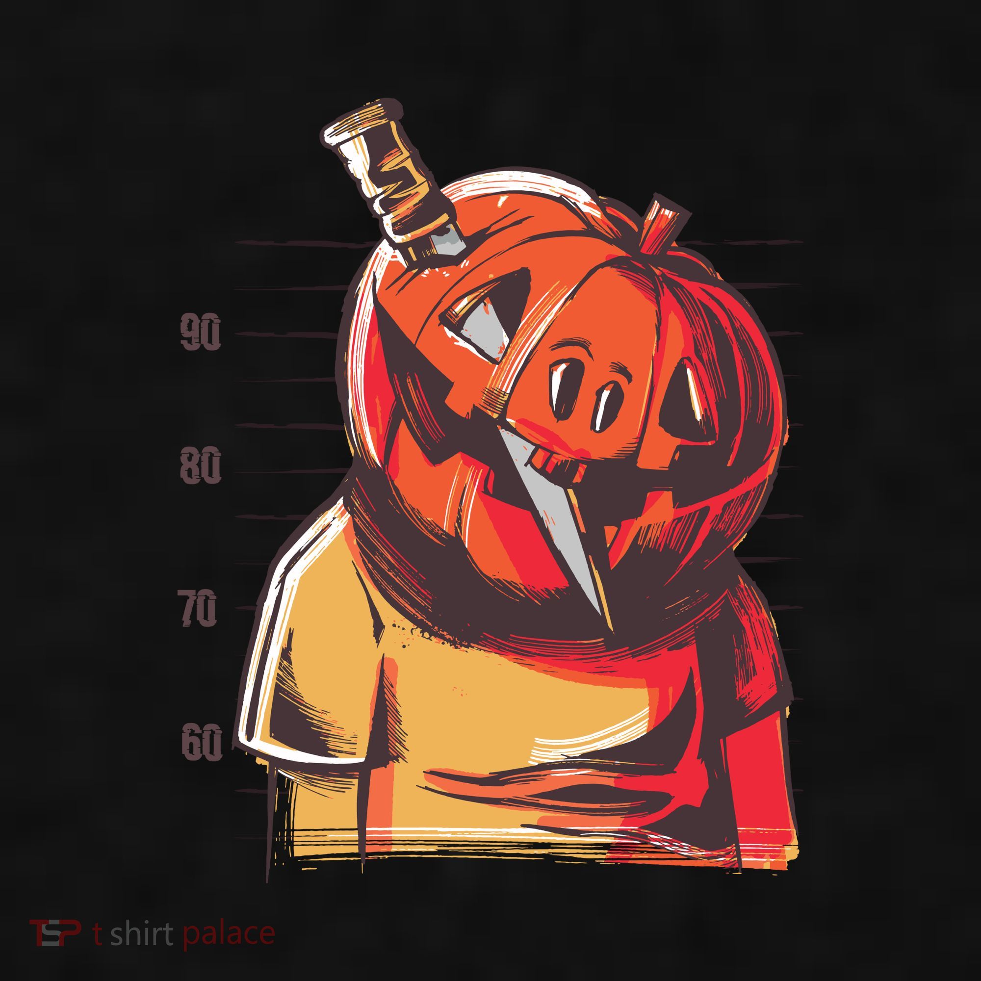 Prisoner Pumpkin Mug Shot Ladies PosiCharge Tri-Blend Wicking Tank
