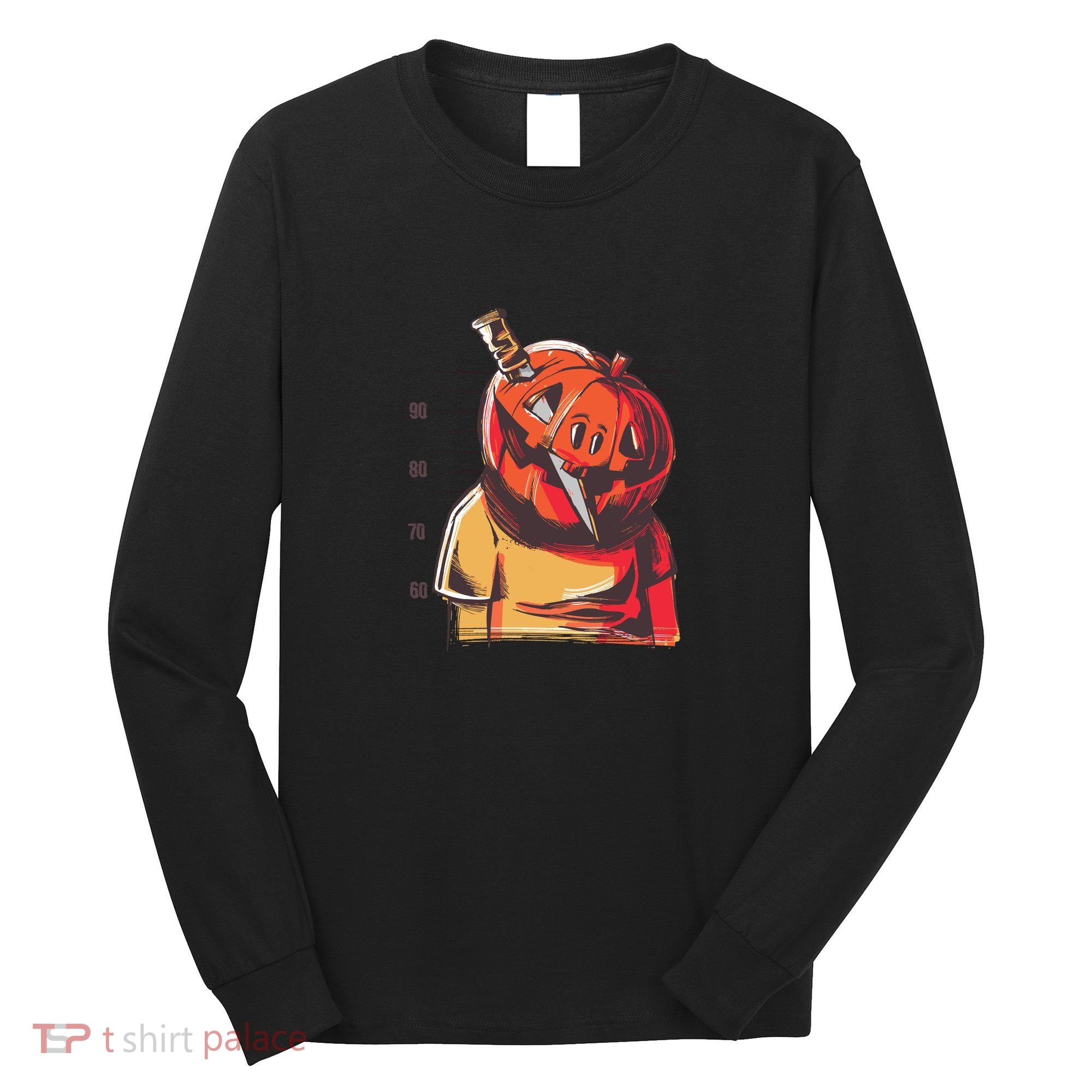 Prisoner Pumpkin Mug Shot Long Sleeve Shirt