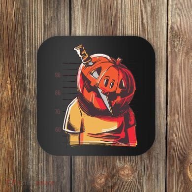 Prisoner Pumpkin Mug Shot Coaster