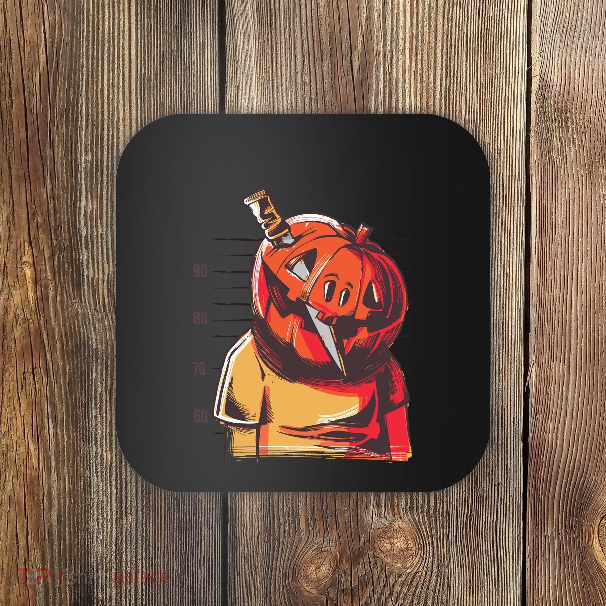 Prisoner Pumpkin Mug Shot Coaster