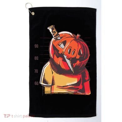 Prisoner Pumpkin Mug Shot Golf Towel