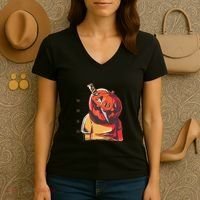 Prisoner Pumpkin Mug Shot Women's V-Neck T-Shirt thumb 3