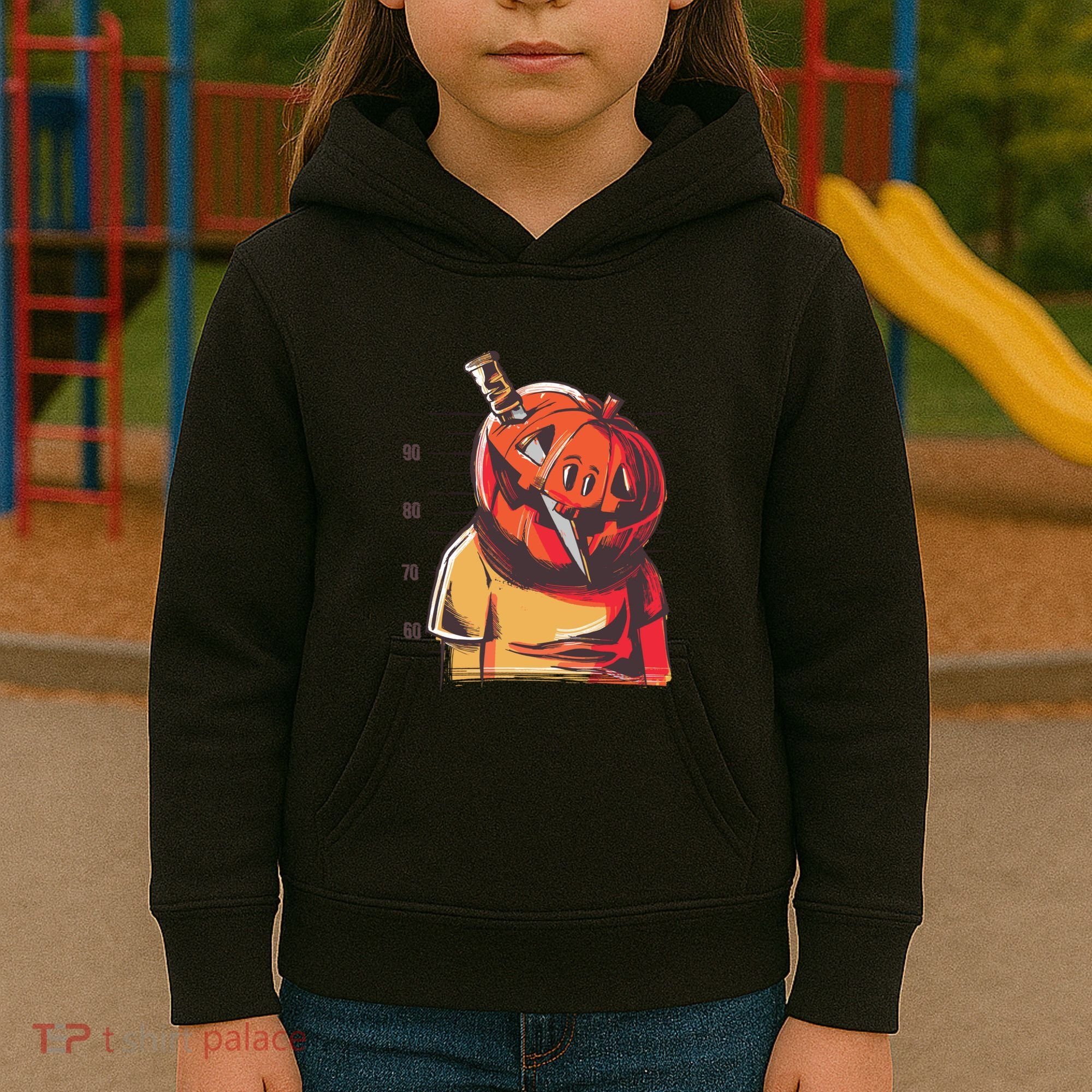 Prisoner Pumpkin Mug Shot Kids Hoodie