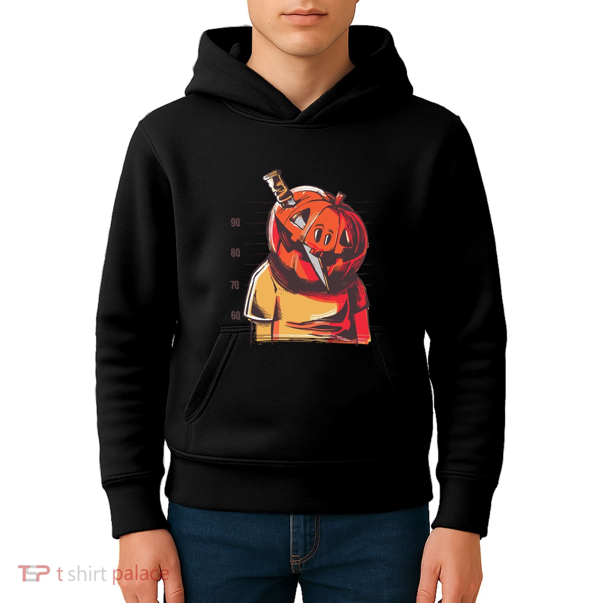Prisoner Pumpkin Mug Shot Kids Hoodie