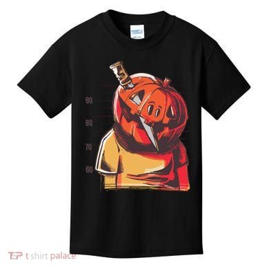 Prisoner Pumpkin Mug Shot Kids T-Shirt