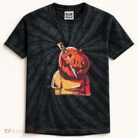 Prisoner Pumpkin Mug Shot Kids Tie-Dye T-Shirt thumb 0