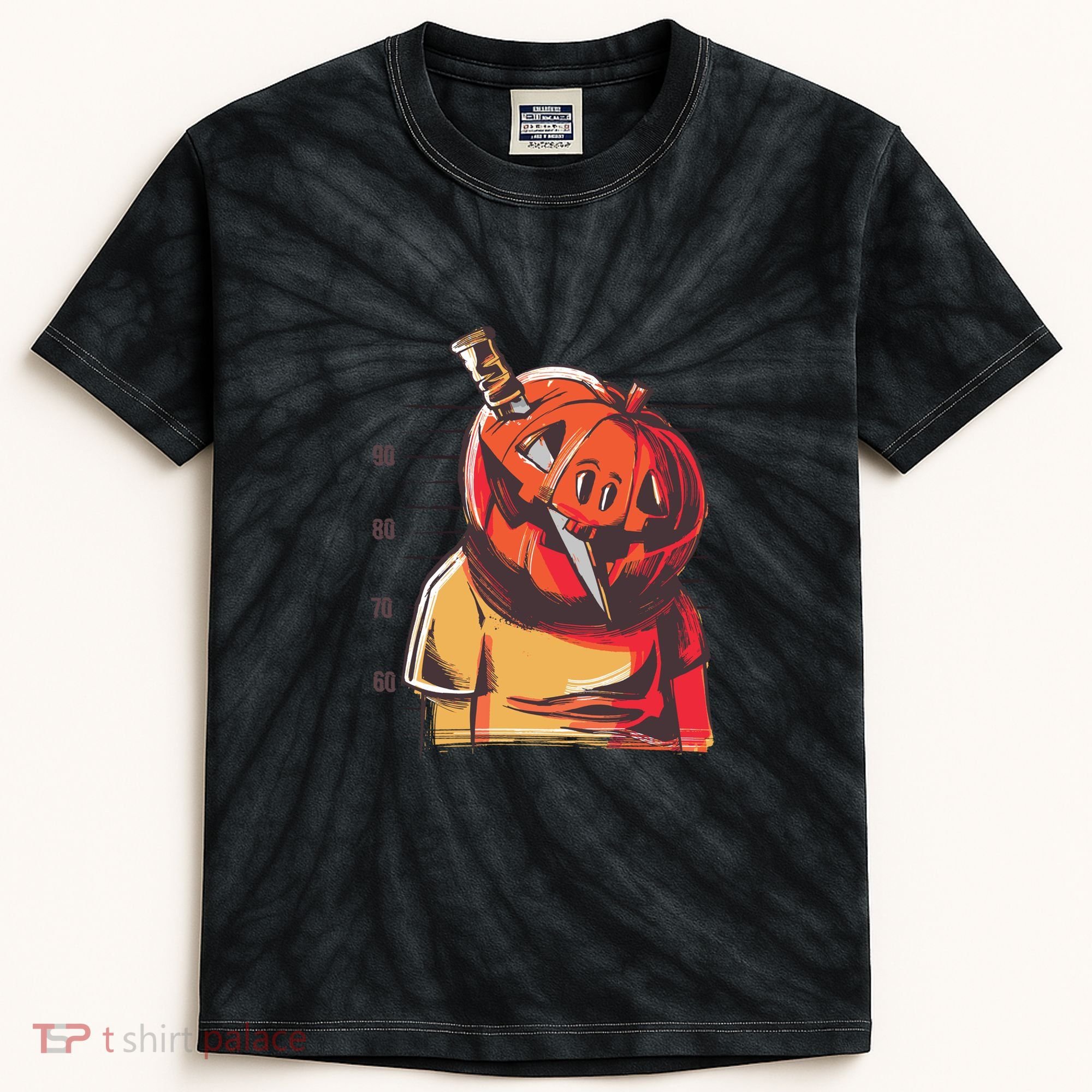 Prisoner Pumpkin Mug Shot Kids Tie-Dye T-Shirt