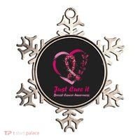 Pink Ribbon Just Cure It Heart Support Breast Cancer Warrior Ornament thumb 0