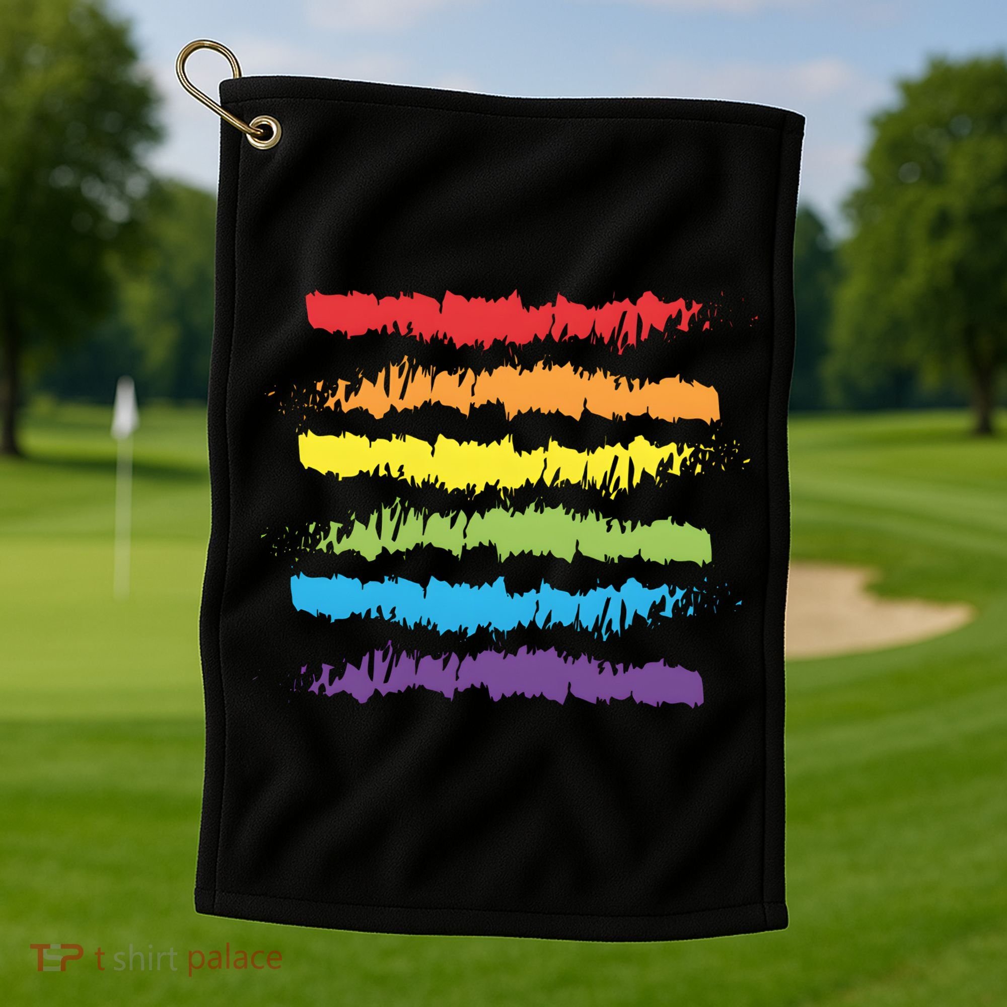 Pride Rainbow Lgbtq+ Love Is Love Golf Towel