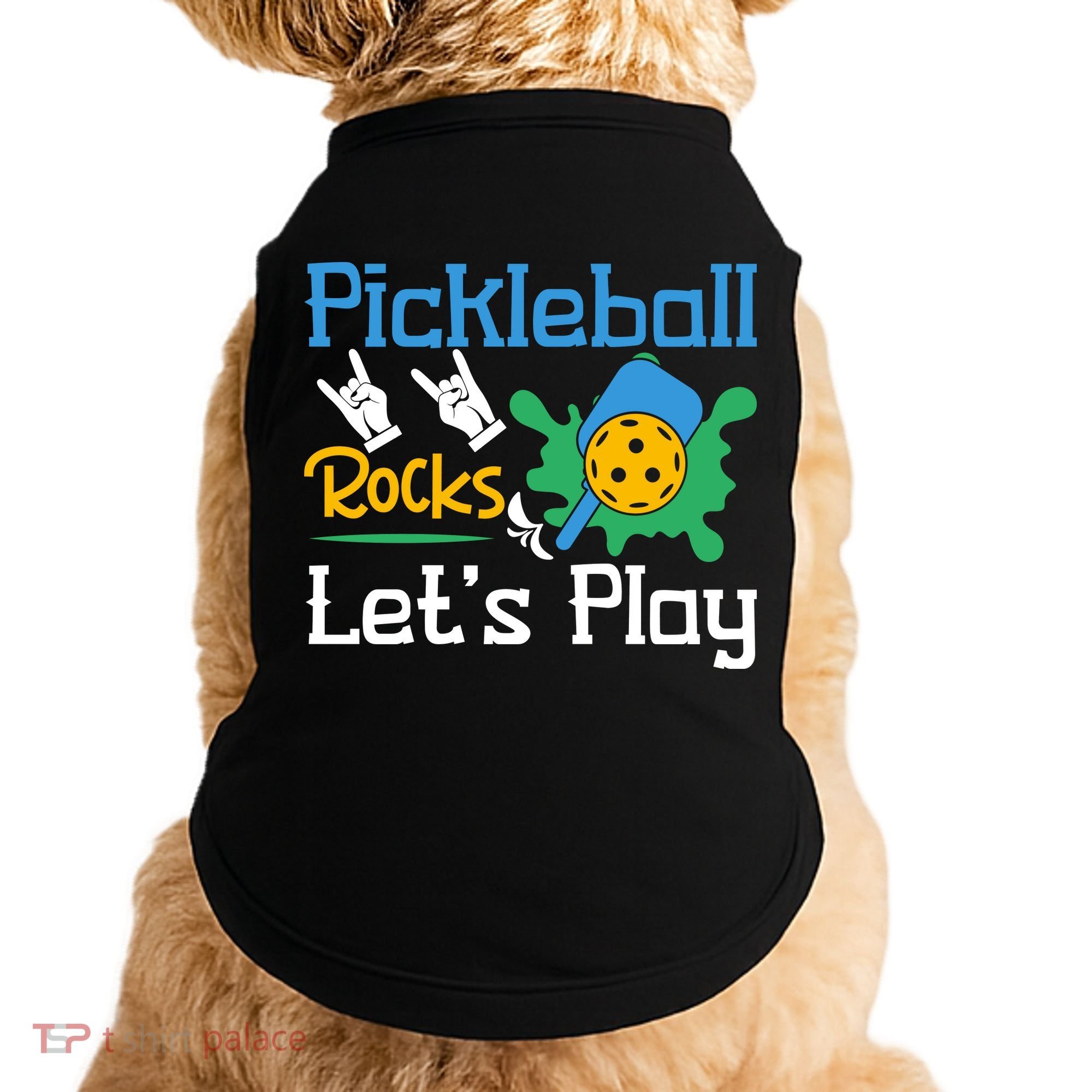 Pickleball Rocks Let's Play For Pickleball Paddleball Doggie Tank