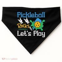 Pickleball Rocks Let's Play For Pickleball Paddleball USA-Made Doggie Bandana thumb 0