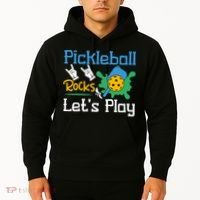 Pickleball Rocks Let's Play For Pickleball Paddleball Hoodie thumb 2