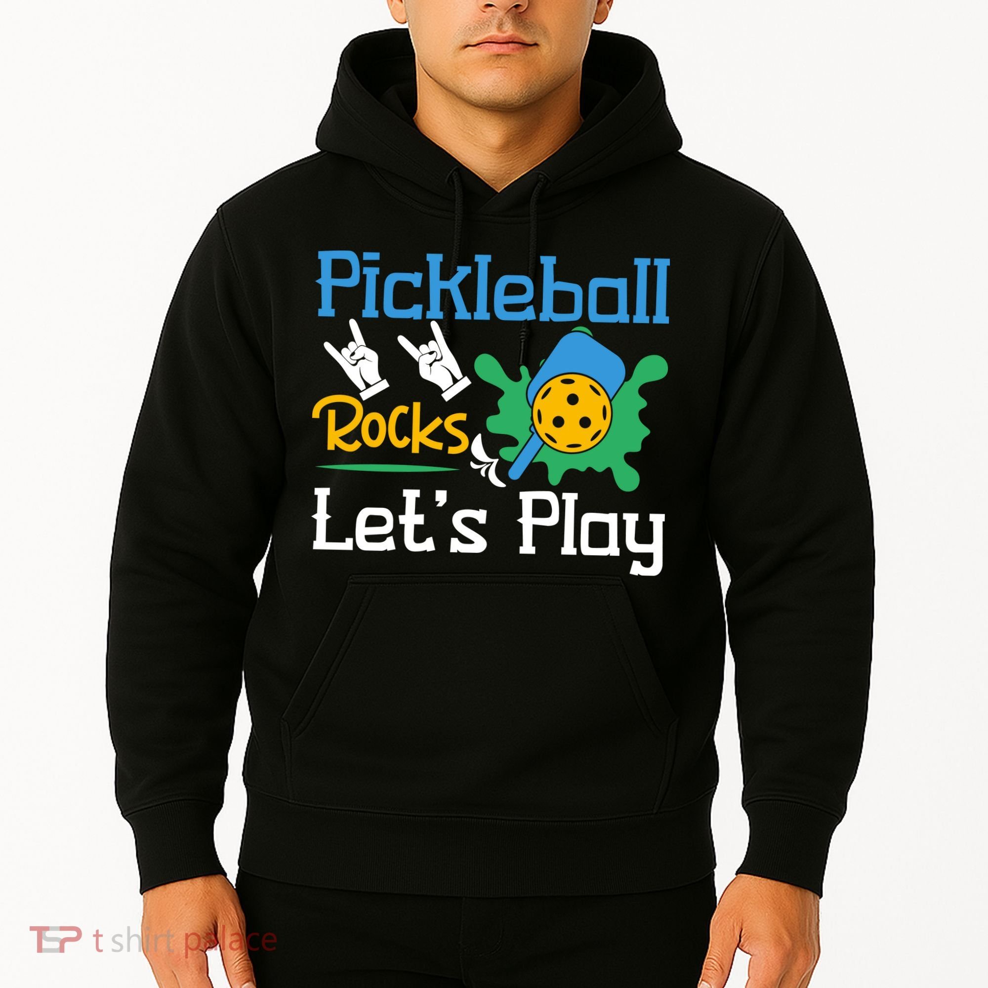Pickleball Rocks Let's Play For Pickleball Paddleball Hoodie