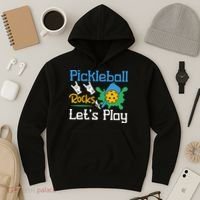 Pickleball Rocks Let's Play For Pickleball Paddleball Hoodie thumb 3