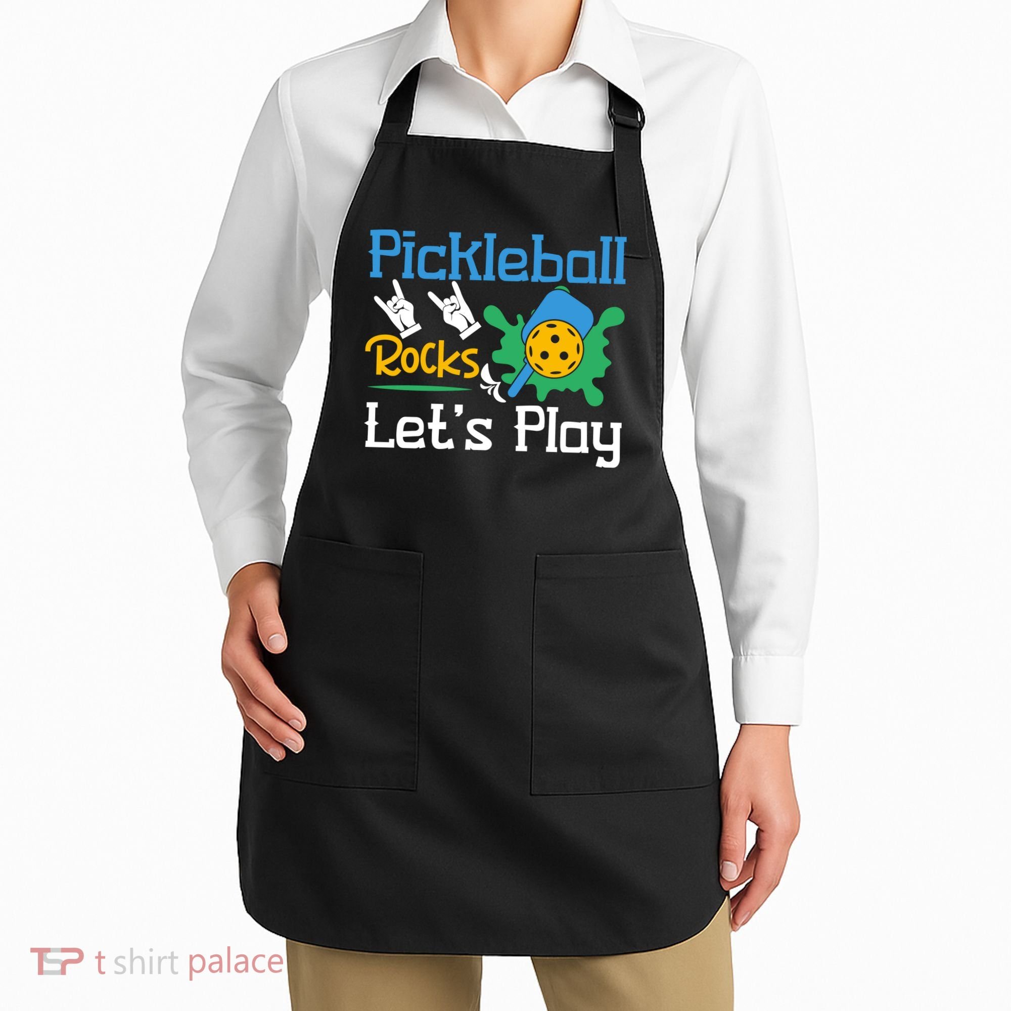 Pickleball Rocks Let's Play For Pickleball Paddleball Apron