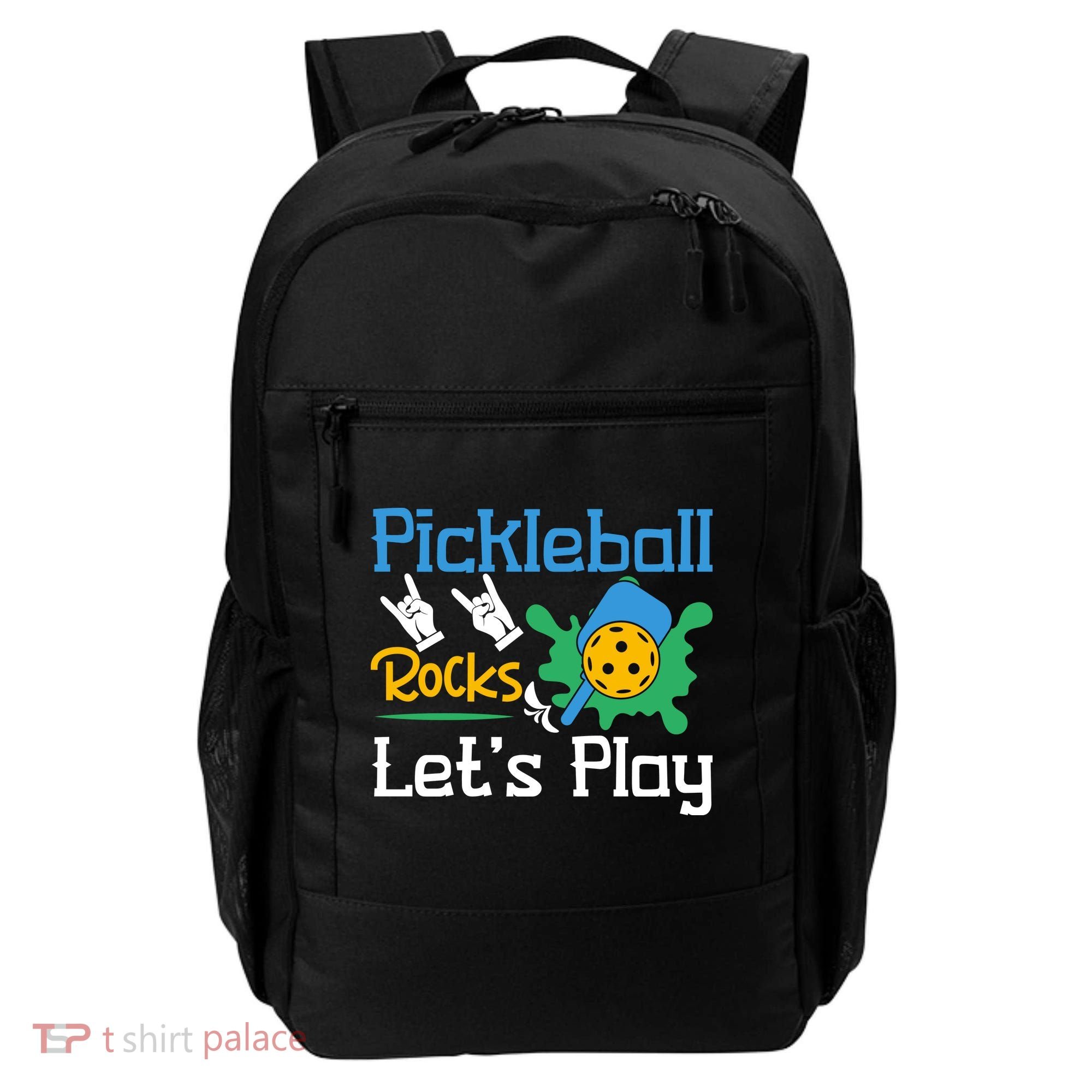 Pickleball Rocks Let's Play For Pickleball Paddleball Backpack