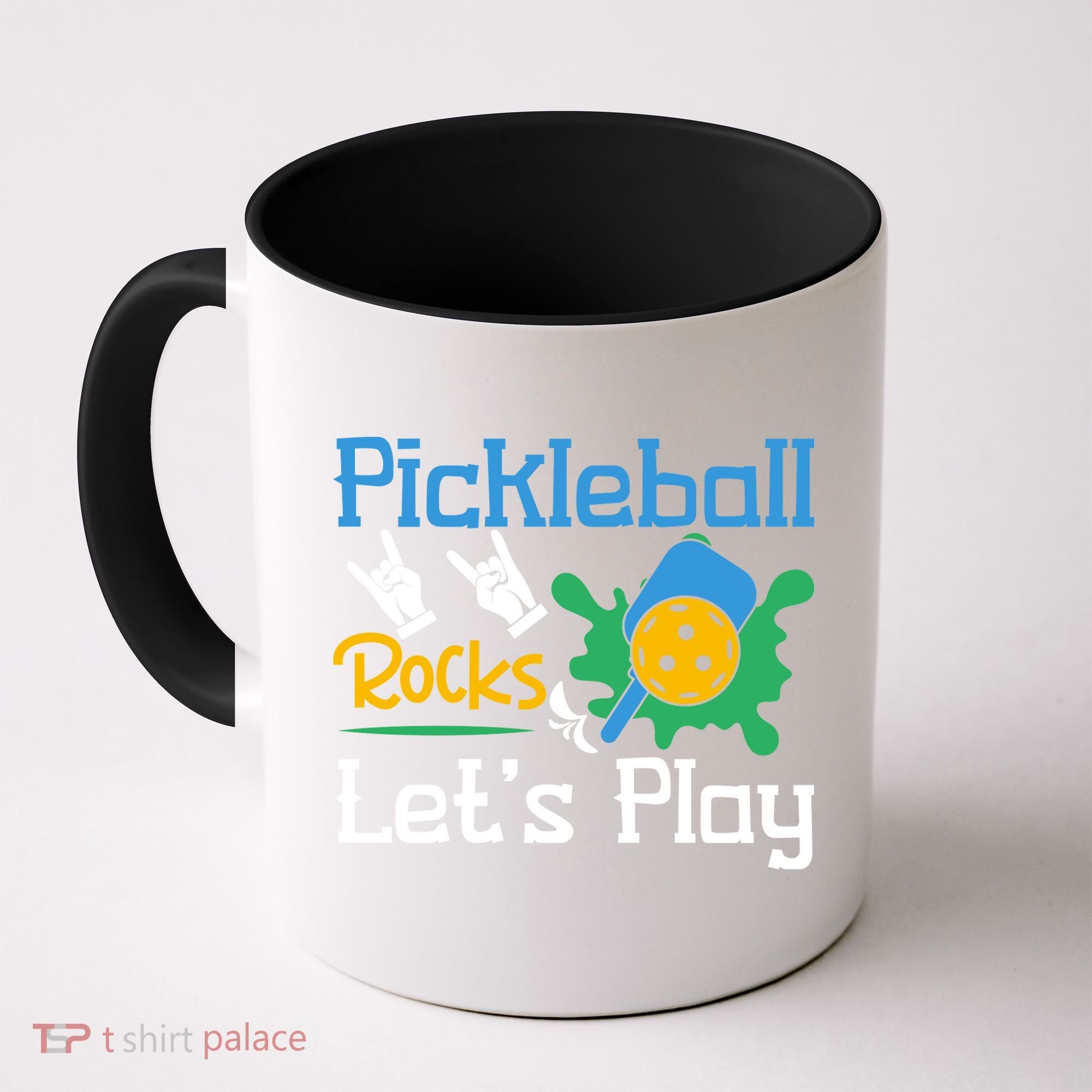 Pickleball Rocks Let's Play For Pickleball Paddleball Coffee Mug