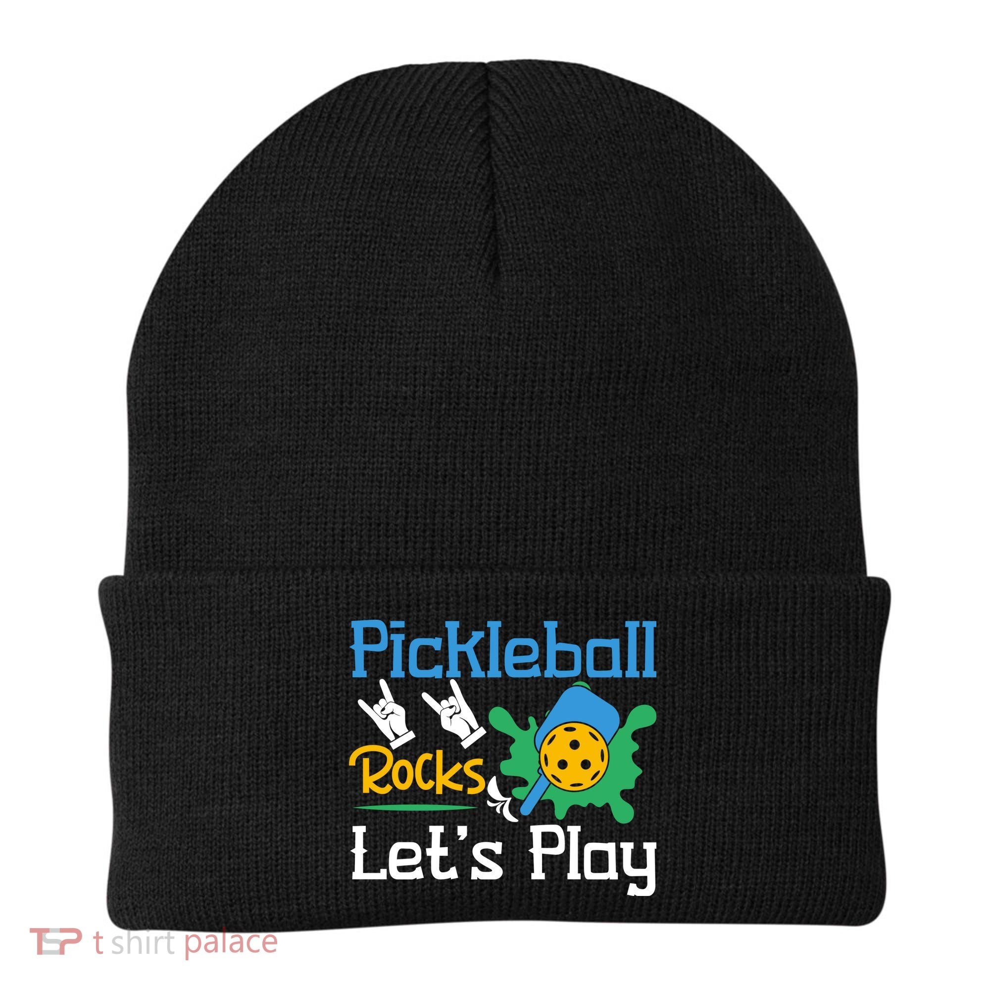Pickleball Rocks Let's Play For Pickleball Paddleball Beanie