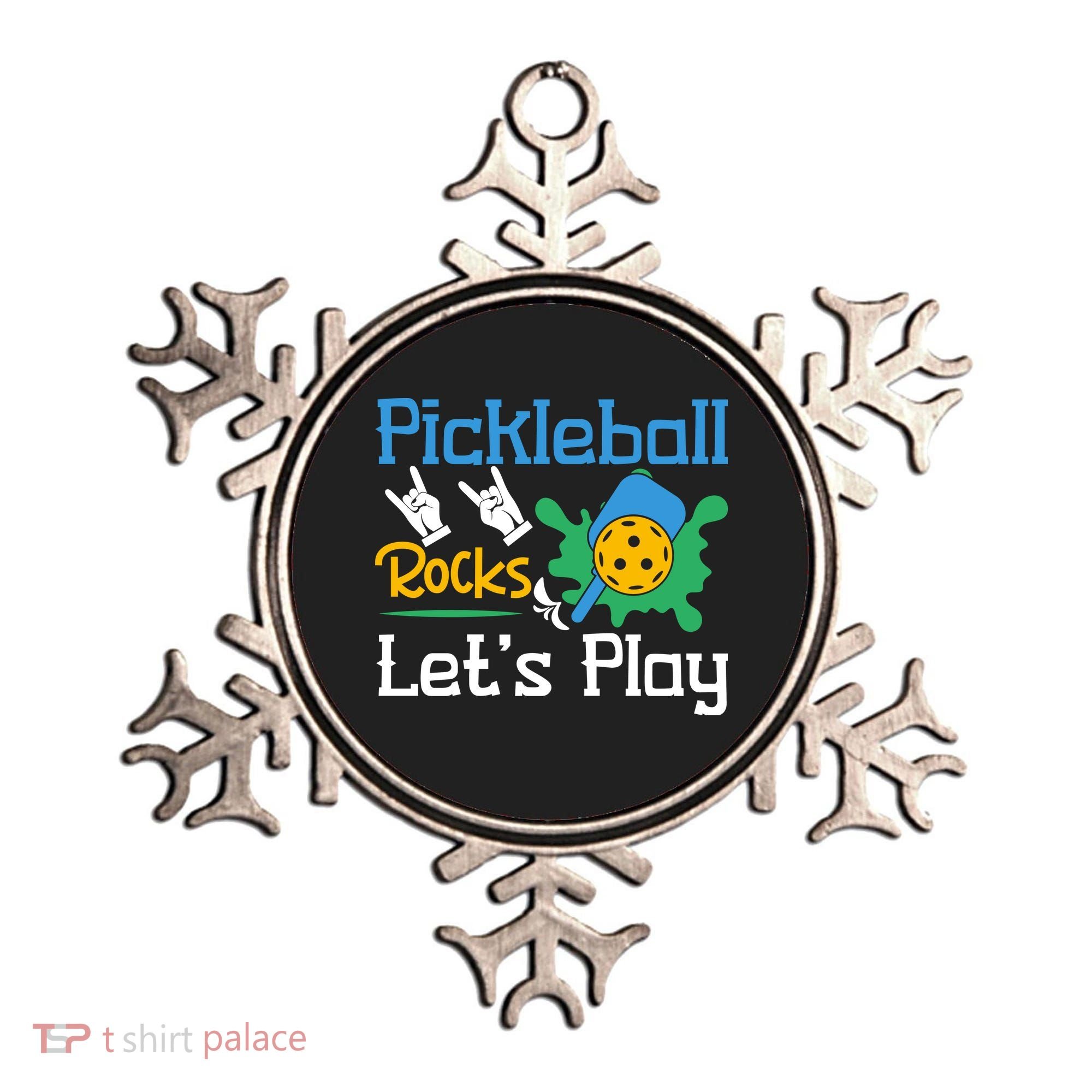 Pickleball Rocks Let's Play For Pickleball Paddleball Ornament