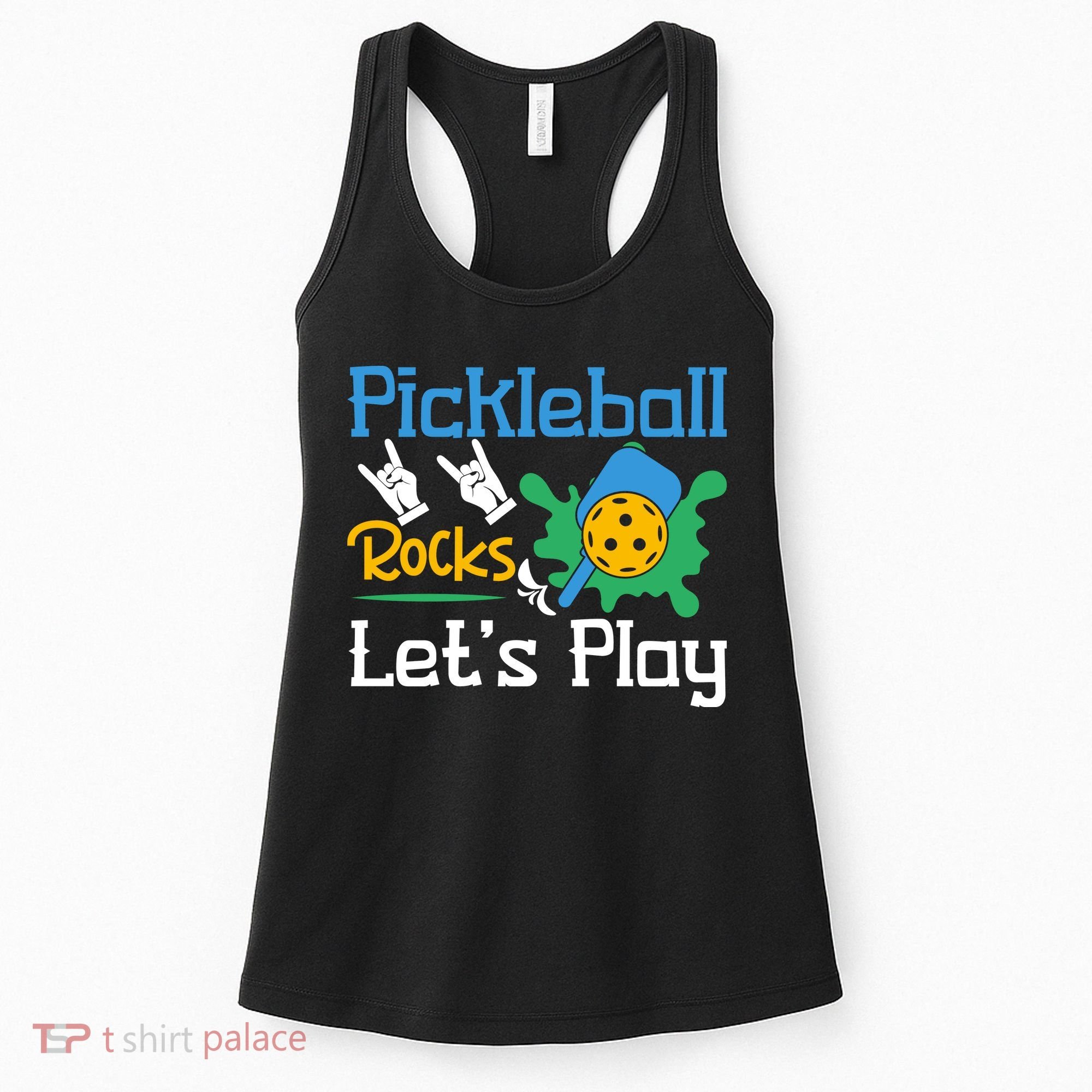 Pickleball Rocks Let's Play For Pickleball Paddleball Women's Tank Top