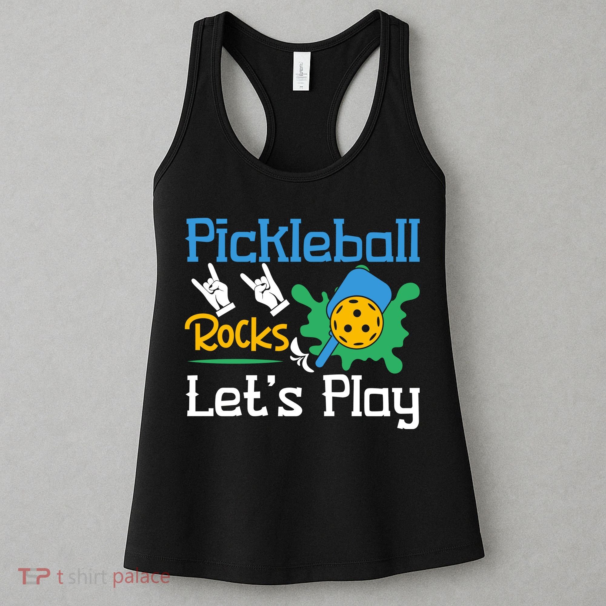 Pickleball Rocks Let's Play For Pickleball Paddleball Women's Tank Top