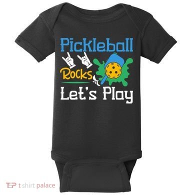Pickleball Rocks Let's Play For Pickleball Paddleball Baby Bodysuit