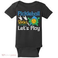 Pickleball Rocks Let's Play For Pickleball Paddleball Baby Bodysuit thumb 0