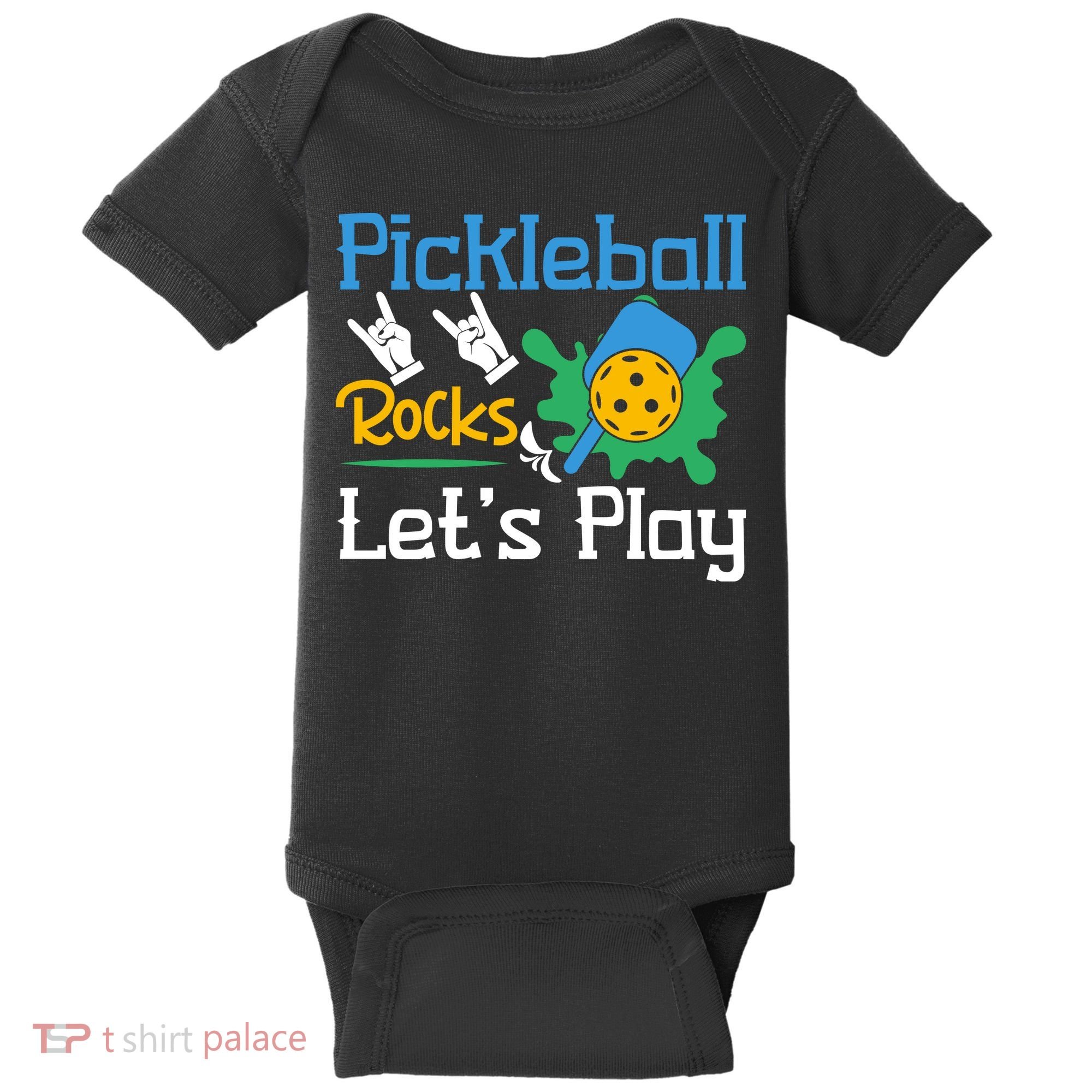 Pickleball Rocks Let's Play For Pickleball Paddleball Baby Bodysuit