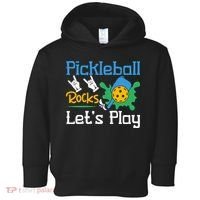 Pickleball Rocks Let's Play For Pickleball Paddleball Toddler Hoodie thumb 0