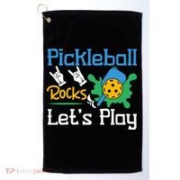 Pickleball Rocks Let's Play For Pickleball Paddleball Golf Towel thumb 0