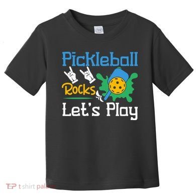 Pickleball Rocks Let's Play For Pickleball Paddleball Toddler T-Shirt