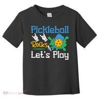 Pickleball Rocks Let's Play For Pickleball Paddleball Toddler T-Shirt thumb 0