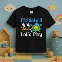 Pickleball Rocks Let's Play For Pickleball Paddleball Toddler T-Shirt thumb 3