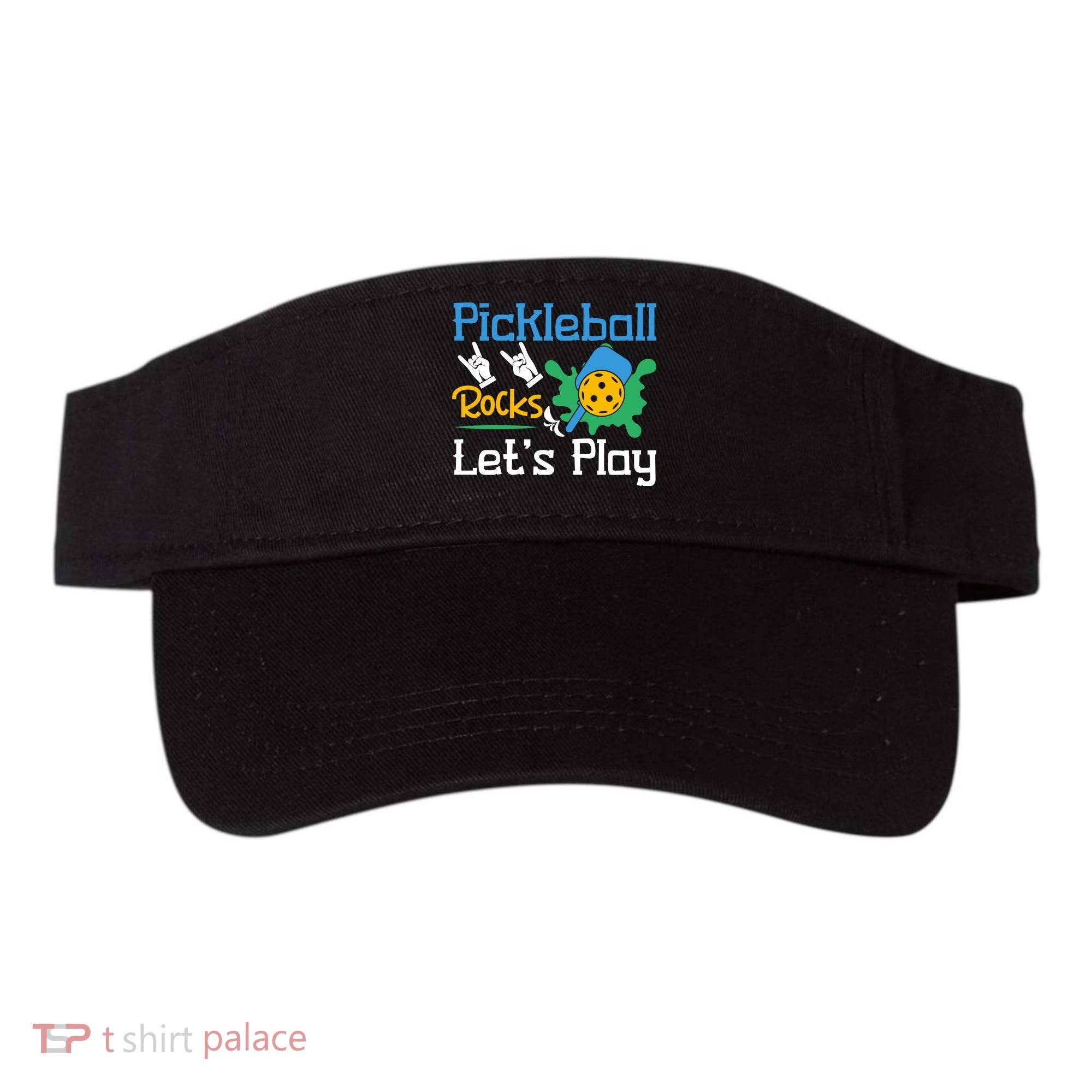 Pickleball Rocks Let's Play For Pickleball Paddleball Visor